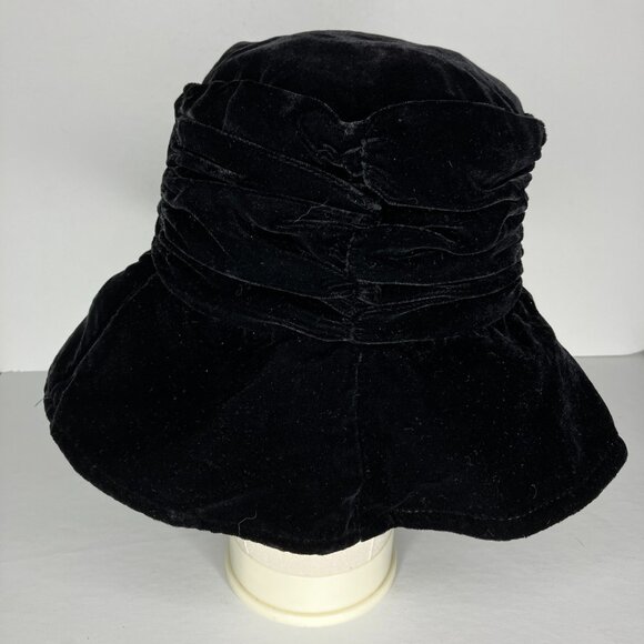 Hippie Boho Artsy Black Velvet Women's Hat Cap Whimsigoth Witchy Goth Grunge - Picture 5 of 8